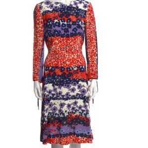 Lela Rose floral knee-length dress